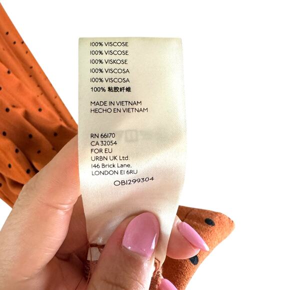 Free People Summer Jamboree Dark Orange Black Polka Dot Wide Leg  Jumpsuit - Picture 12 of 13